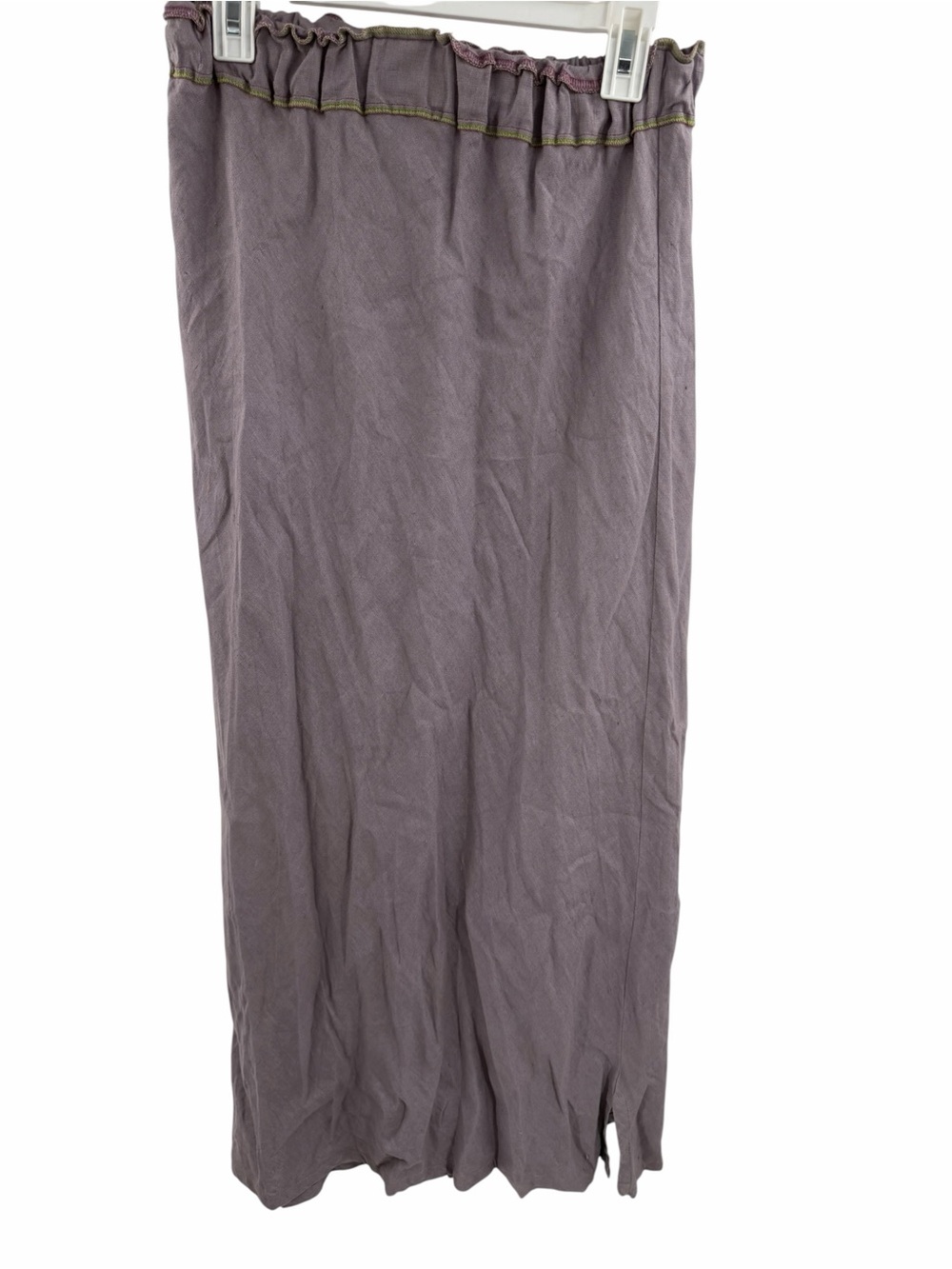 Crunch 100% Linen Dusty Purple Maxi Skirt Boho Lagenlook minimalist Size S/M